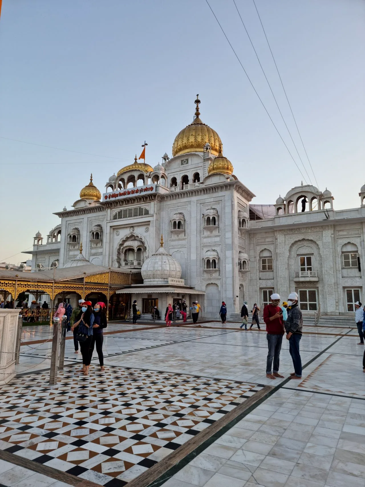 Gurudwara Bangla Sahib with golden domes in New Delhi