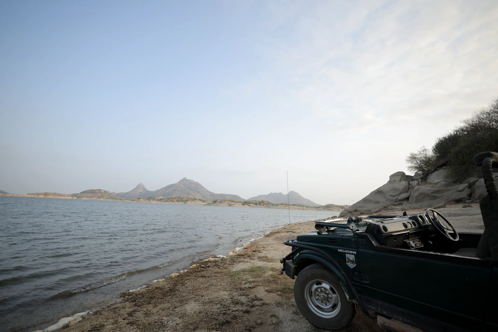Private open safari jeep overlooking Jawai Bandh