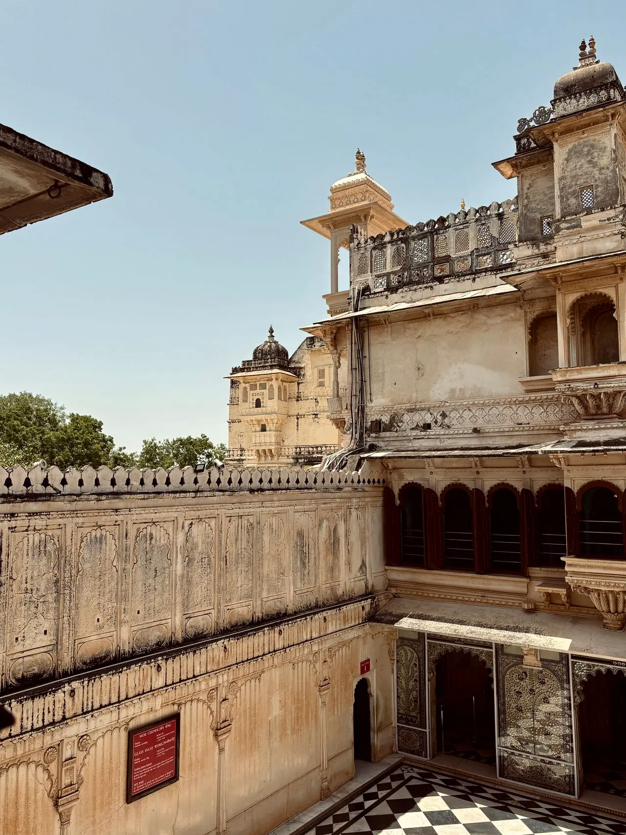 Historic architecture inside City Palace Udaipur