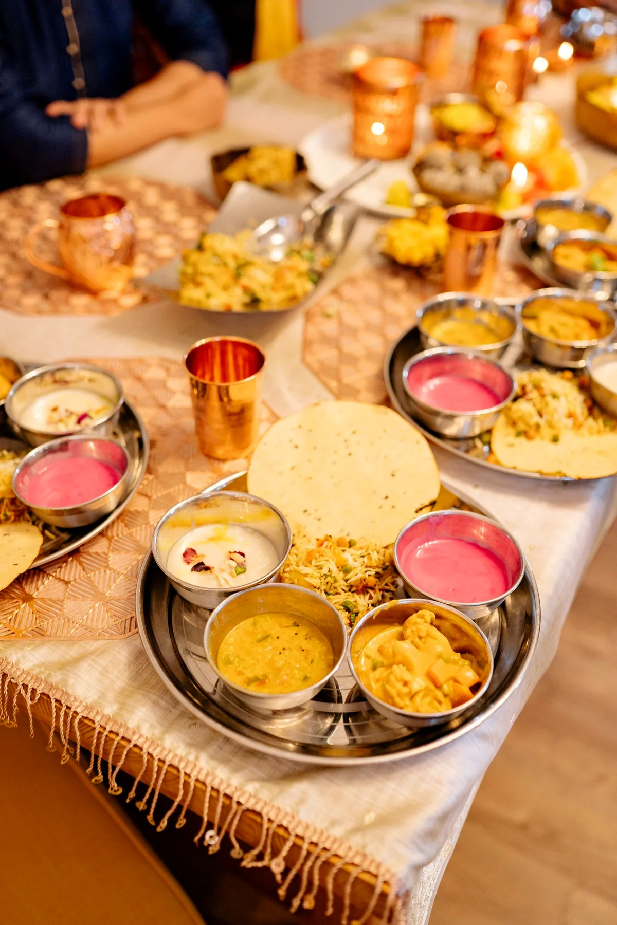 Traditional Rajasthani thali served during the Udaipur tour